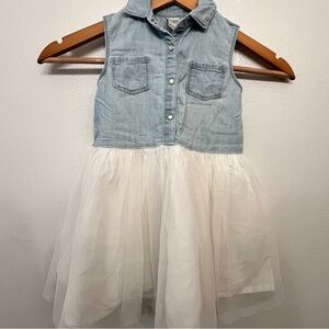 OshKosh B’Gosh Girls Denim and Tulle Sleeveless Dress